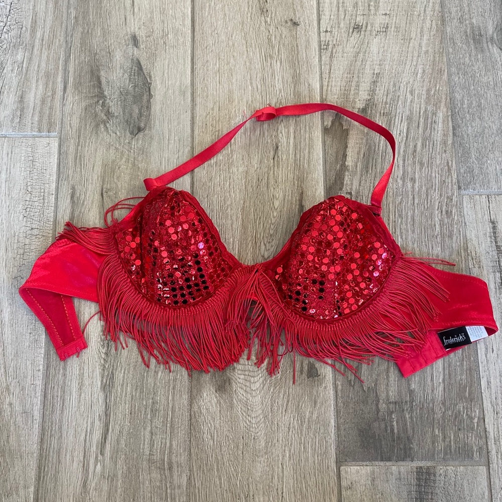 Red sequins bra